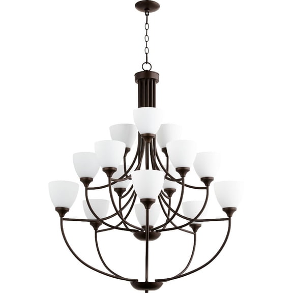 Quorum Lighting Enclave 15-Light Chandelier, Oiled Bronze, 38.5W, 44H