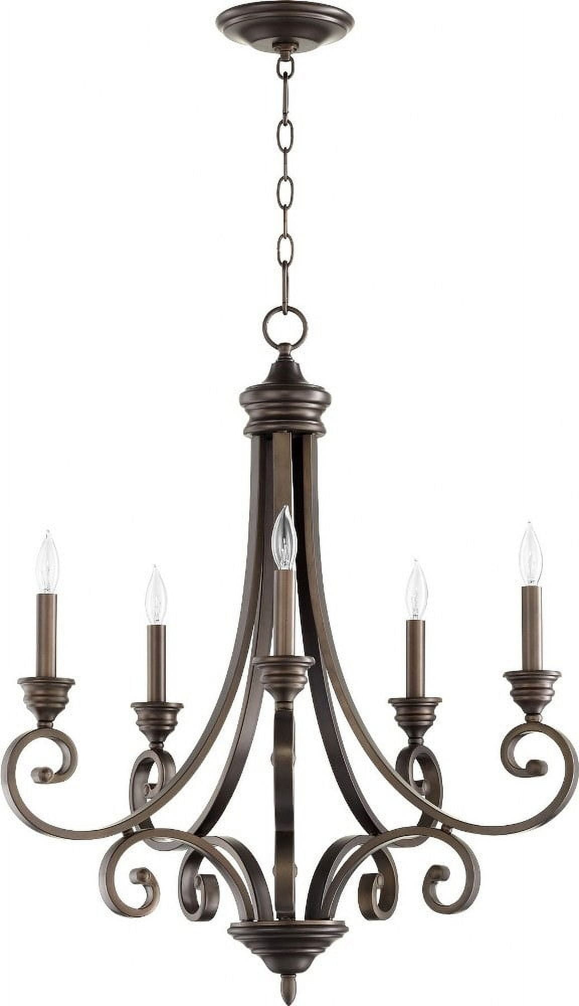 Elegant Oiled Bronze 5-Light Traditional Chandelier