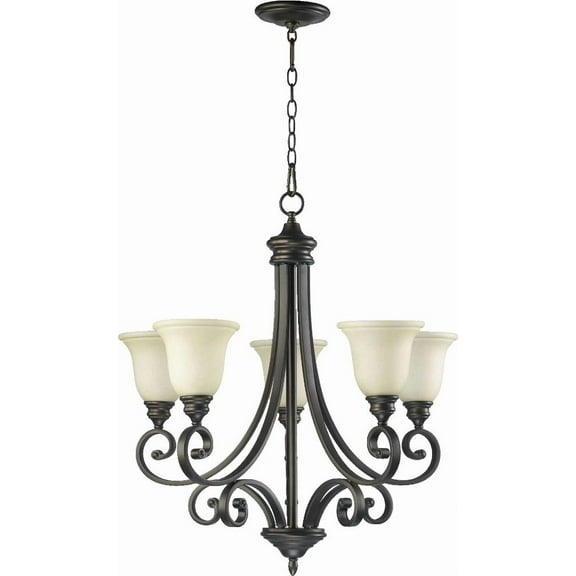 Quorum Lighting Bryant 5-Light Chandelier, 28 Width, 30 Height, Oiled Bronze Finish