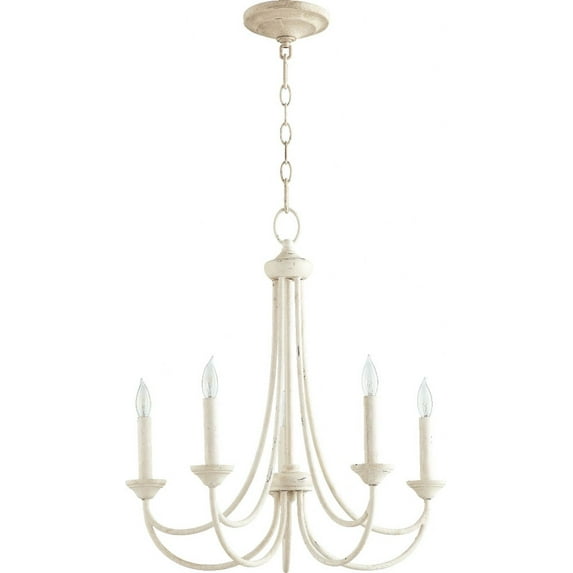 6250-5-70-Quorum Lighting-Brooks - 5 Light Chandelier in style - 22 inches wide by 23.5 inches high-Persian White Finish -Traditional Installation