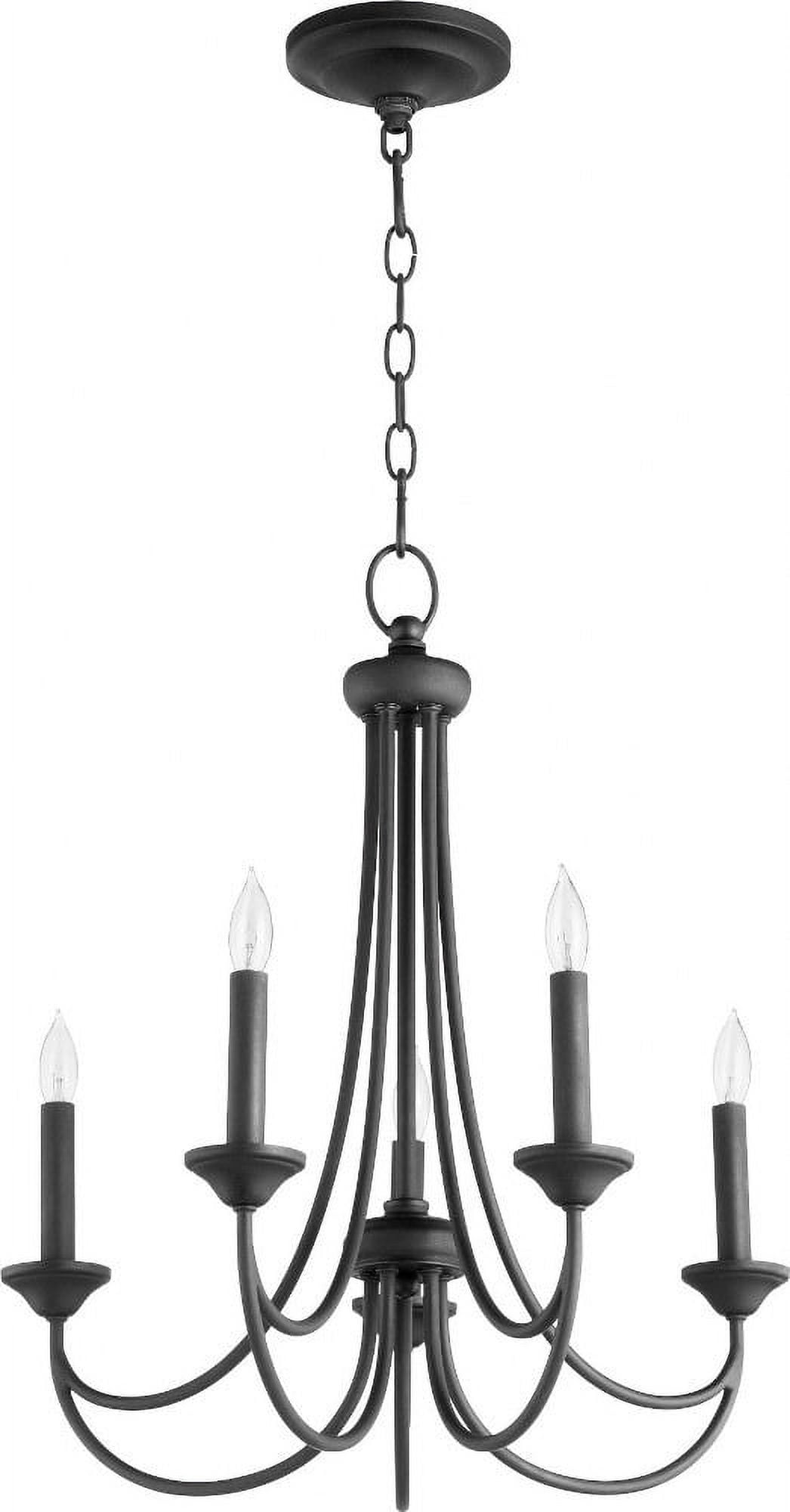 Elegant Noir Traditional 5-Light Candle Chandelier
