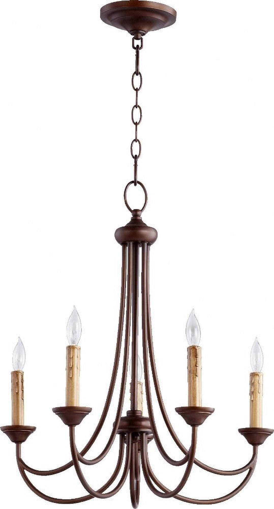 Brooks 22" Oiled Bronze 5-Light Candelabra Chandelier