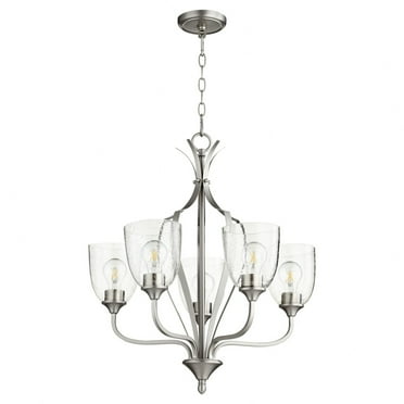 6127-5-265-Quorum Lighting-Jardin - 5 Light Chandelier in Quorum Home Collection style - 24 inches wide by 25.5 inches high-Satin Nickel Finish-Clear