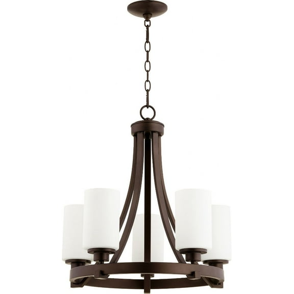 6207-5-86-Quorum Lighting-Lancaster - 5 Light Chandelier in Transitional style - 21 inches wide by 21.5 inches high-Oiled Bronze Finish