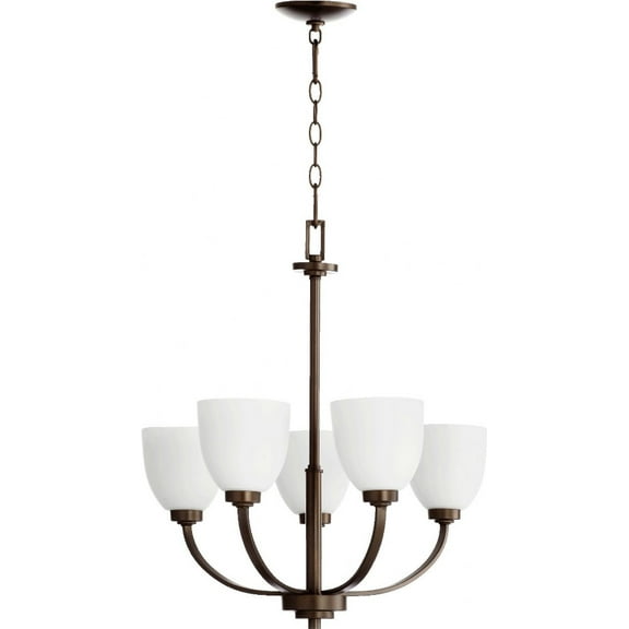 Quorum Lighting Reyes 5-Light Chandelier, Oiled Bronze, 26 Width, 24.25 Height