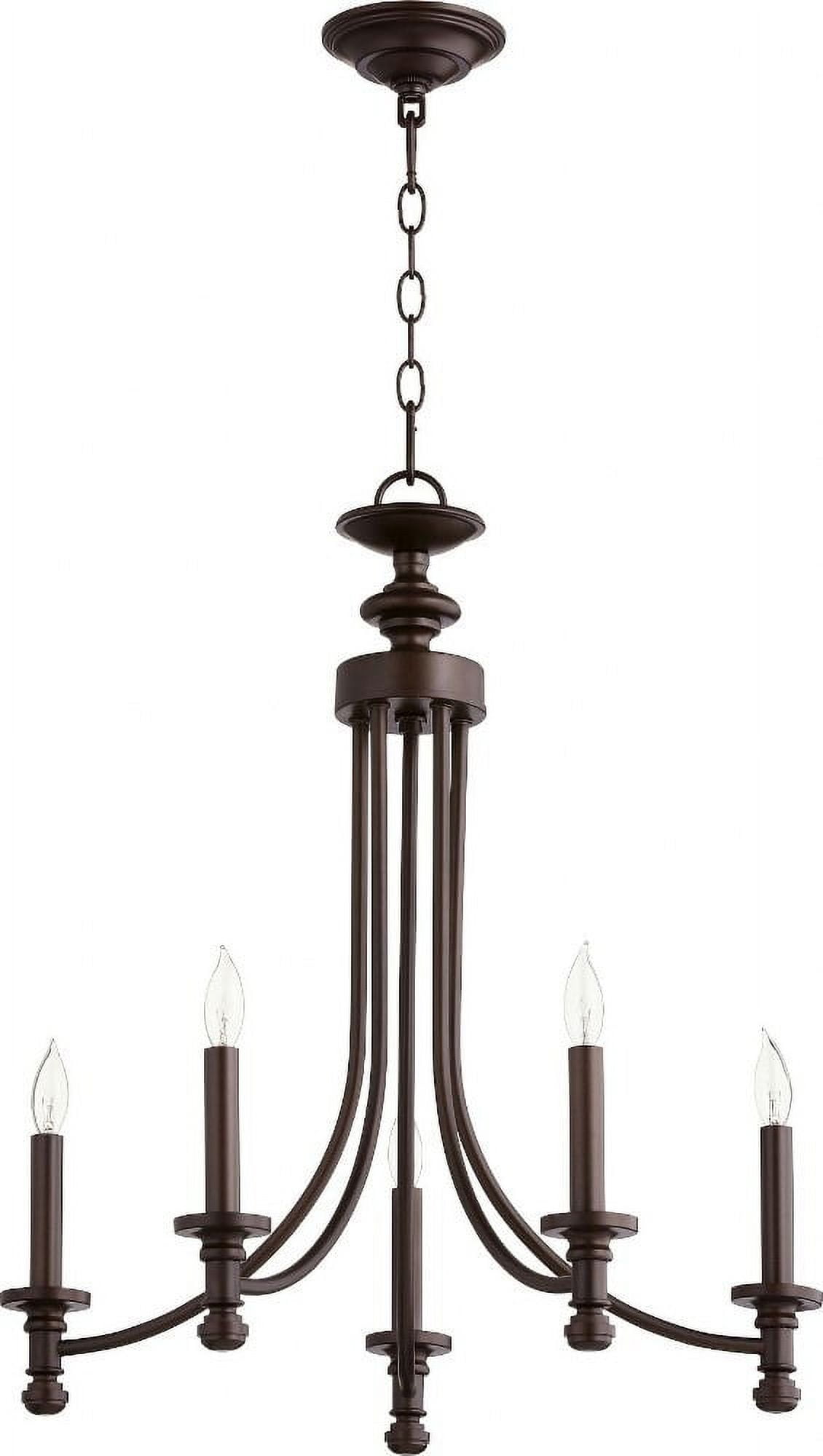 Oiled Bronze Crystal 5-Light Plug-In Candle Chandelier