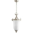 thumbnail image 1 of Quorum Lighting Flora 2-Light Entry Pendant, Aged Silver Leaf, 10.5W x 22.5H, Dry Rated, 1 of 7
