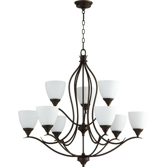 Quorum Lighting - Flora - 9 Light 2-Tier Chandelier in Transitional style - 29