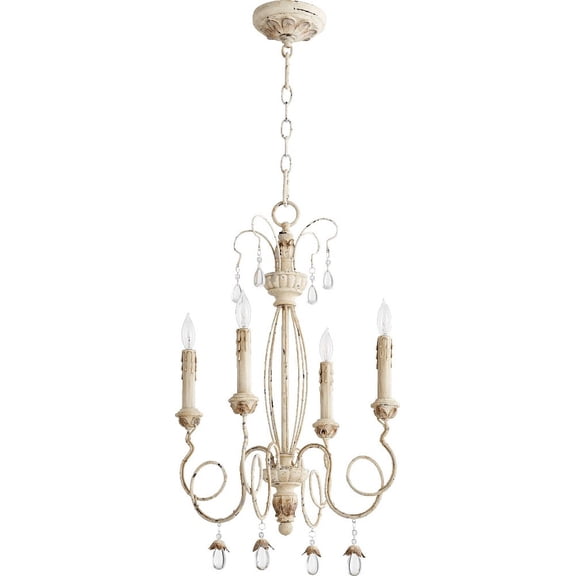6044-4-70-Quorum Lighting-Collins - 4 Light Chandelier in style - 22 inches wide by 21.25 inches high-Persian White Finish    -Traditional