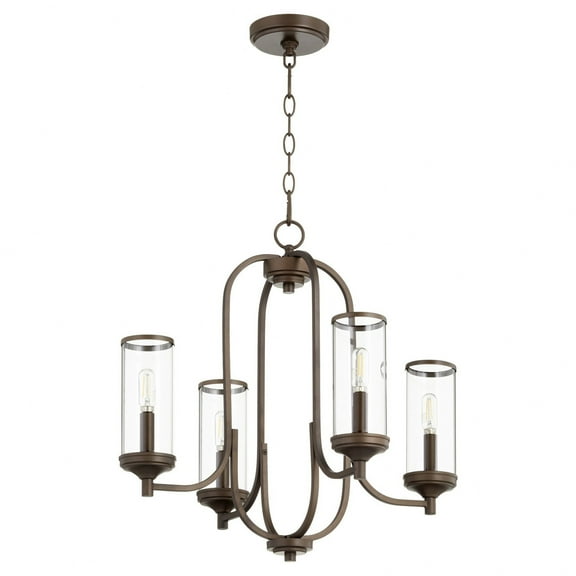 6044-4-86-Quorum Lighting-Collins - 4 Light Chandelier in style - 22 inches wide by 21.25 inches high-Oiled Bronze Finish    -Traditional Installation