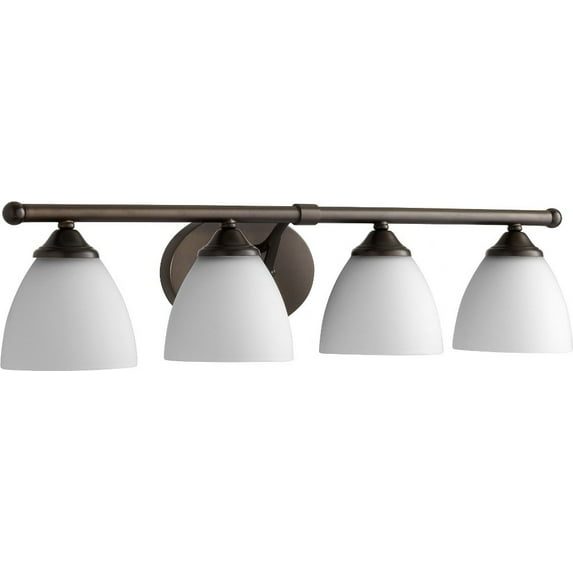 Quorum Lighting Brooks Glass 4-Light Oiled Bronze Ceiling Fan