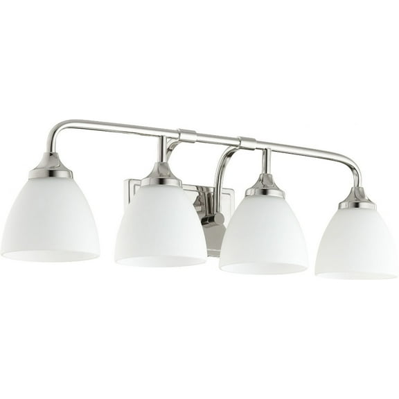 Quorum Lighting Enclave Glass 4-Light Polished Nickel Vanity Fixture