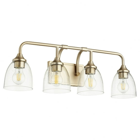 Quorum Lighting Enclave Glass 4-Light Aged Brass Wall Sconce