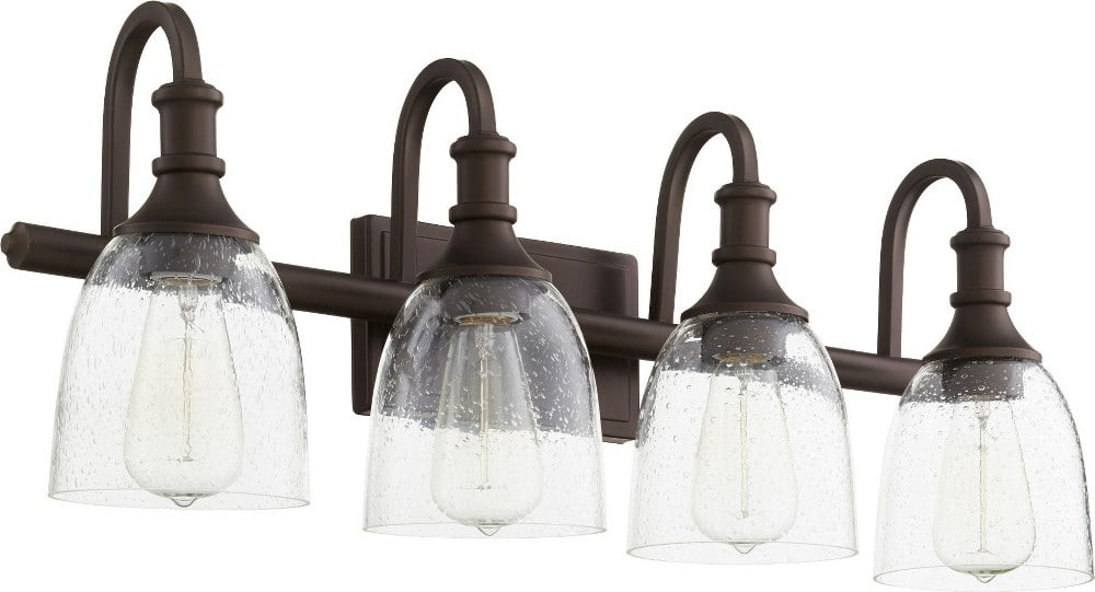 Quorum Lighting Richmond Glass 4-Light Oiled Bronze Vanity Fixture