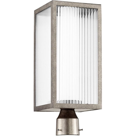 Quorum Lighting Maestro LED Post Lantern, 3 Lights, Weathered Zinc