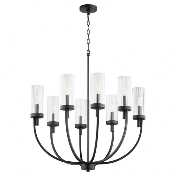 601-8-69 Quorum Lighting Ladin - 8 Light Chandelier In Transitional Style-21 Inches Tall and 28 Inches Wide-Textured Black Finish    -Traditional