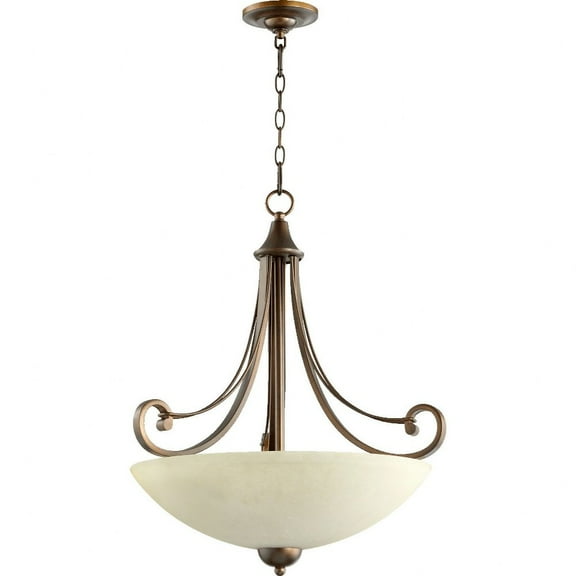Quorum Lighting Lariat 4-Light Pendant, Oiled Bronze, Amber Scavo