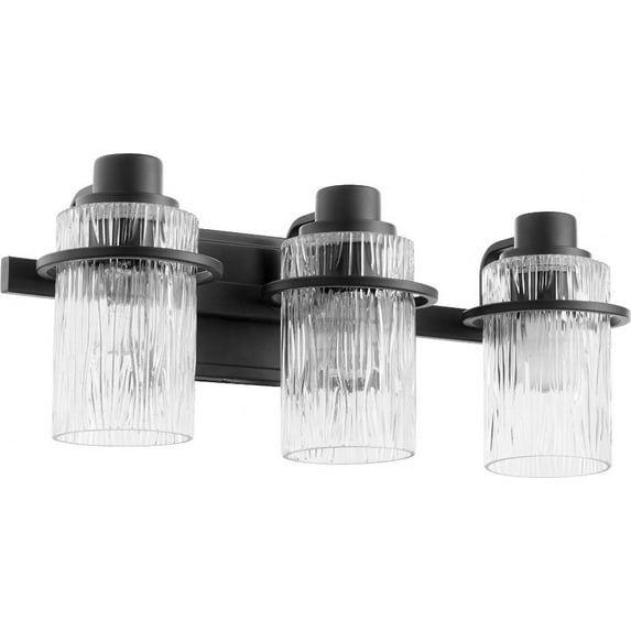 Lazo 3 - Light Textured Black Black Contemporary / Transitional Glass Wall Sconce