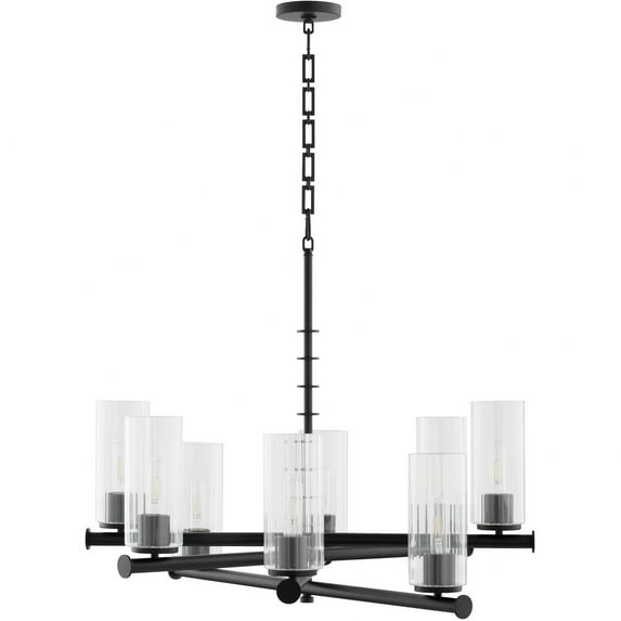 641-8-59 Quorum Lighting Mercier - 8 Light Chandelier-27 Inches Tall and 32 Inches Wide-Matte Black Finish -Traditional Installation