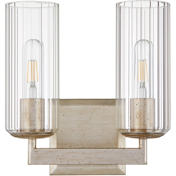 Merrick 2 - Light Aged Silver Leaf Nickel/Silver Traditional Wall Sconce