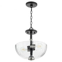 Quorum Lighting - Monarch - 2 Light Convertible Pendant-Noir/Satin Nickel Finish