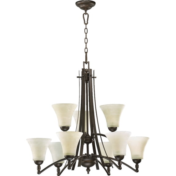 Quorum Lighting - Nine Light Chandelier - Chandelier - Aspen - 9 Light 2-Tier