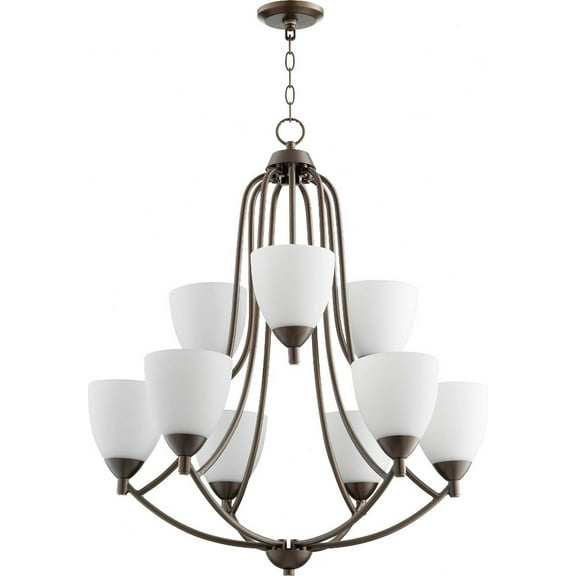 Quorum Lighting - Nine Light Chandelier - Chandelier - Barkley - 9 Light 2-Tier