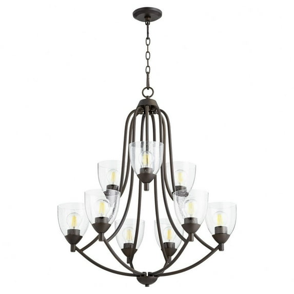 Quorum Lighting - Nine Light Chandelier - Barkley - 9 Light 2-Tier Chandelier in