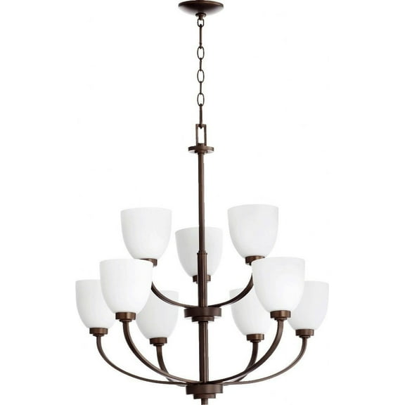 Quorum Lighting - Nine Light Chandelier - Reyes - 9 Light 2-Tier Chandelier in