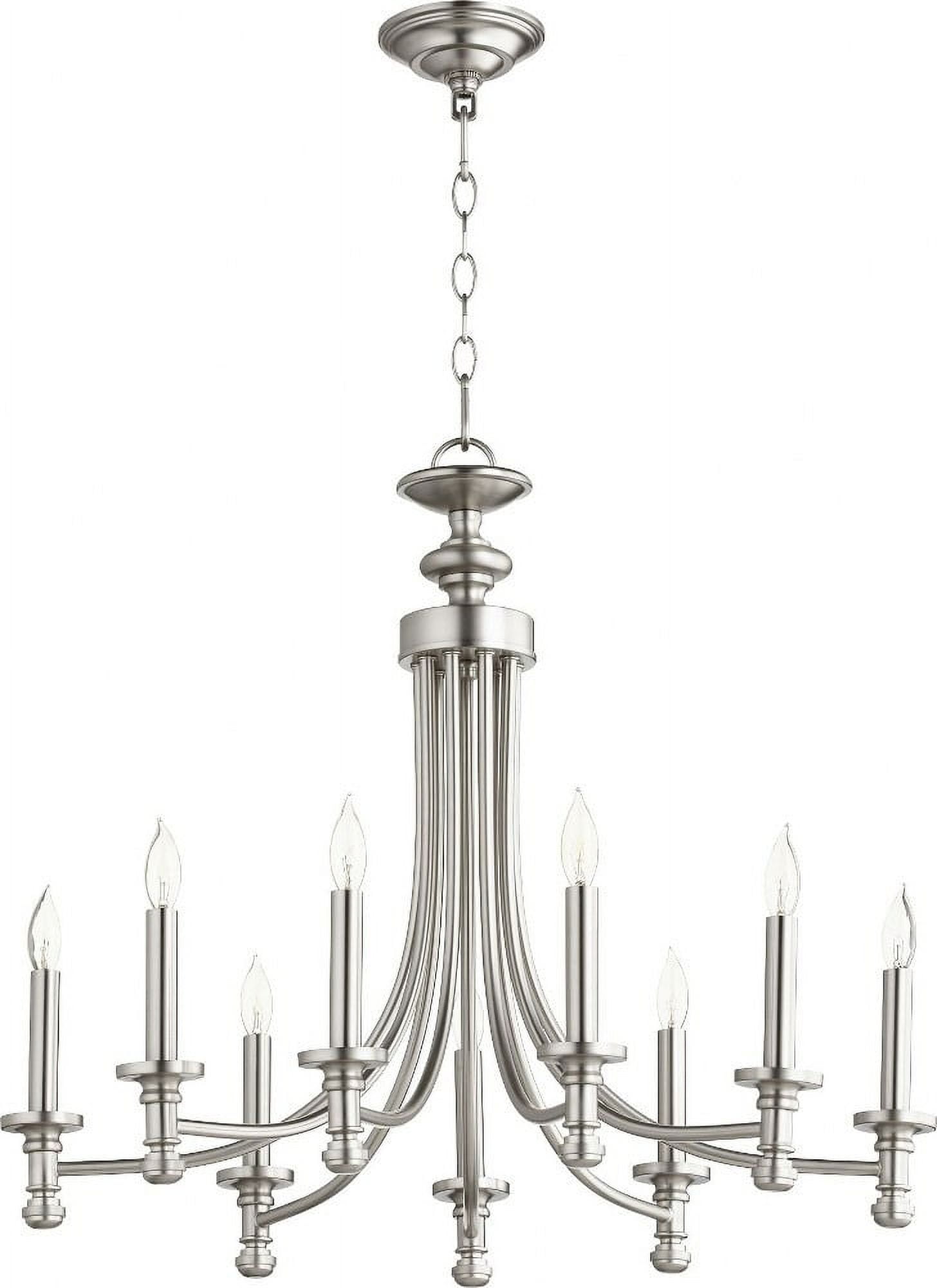 Satin Nickel 9-Light Crystal Candle Chandelier