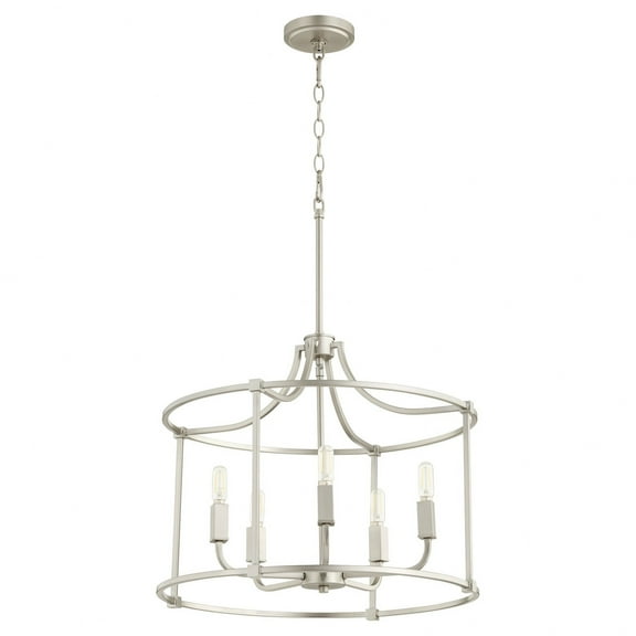 5 Light Nook Pendant In Traditional Style-18 Inches Tall And 21 Inches Wide-Satin Nickel Finish    -Traditional Installation Quorum Lighting 646-5-65