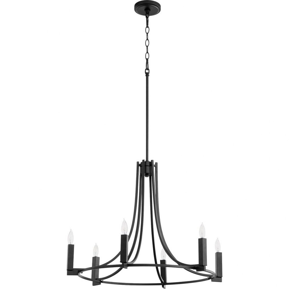 Noir Black Six-Light Candelabra Chandelier