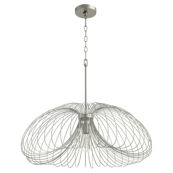 806-30-63 Quorum Lighting Loopy Loop - 1 Light Pendant in Contemporary style - 30 inches wide by 14 inches high-Brushed Silver Finish -Traditional