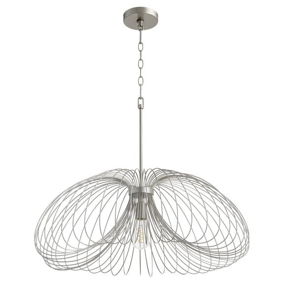806-30-63 Quorum Lighting Loopy Loop - 1 Light Pendant in Contemporary style - 30 inches wide by 14 inches high-Brushed Silver Finish -Traditional