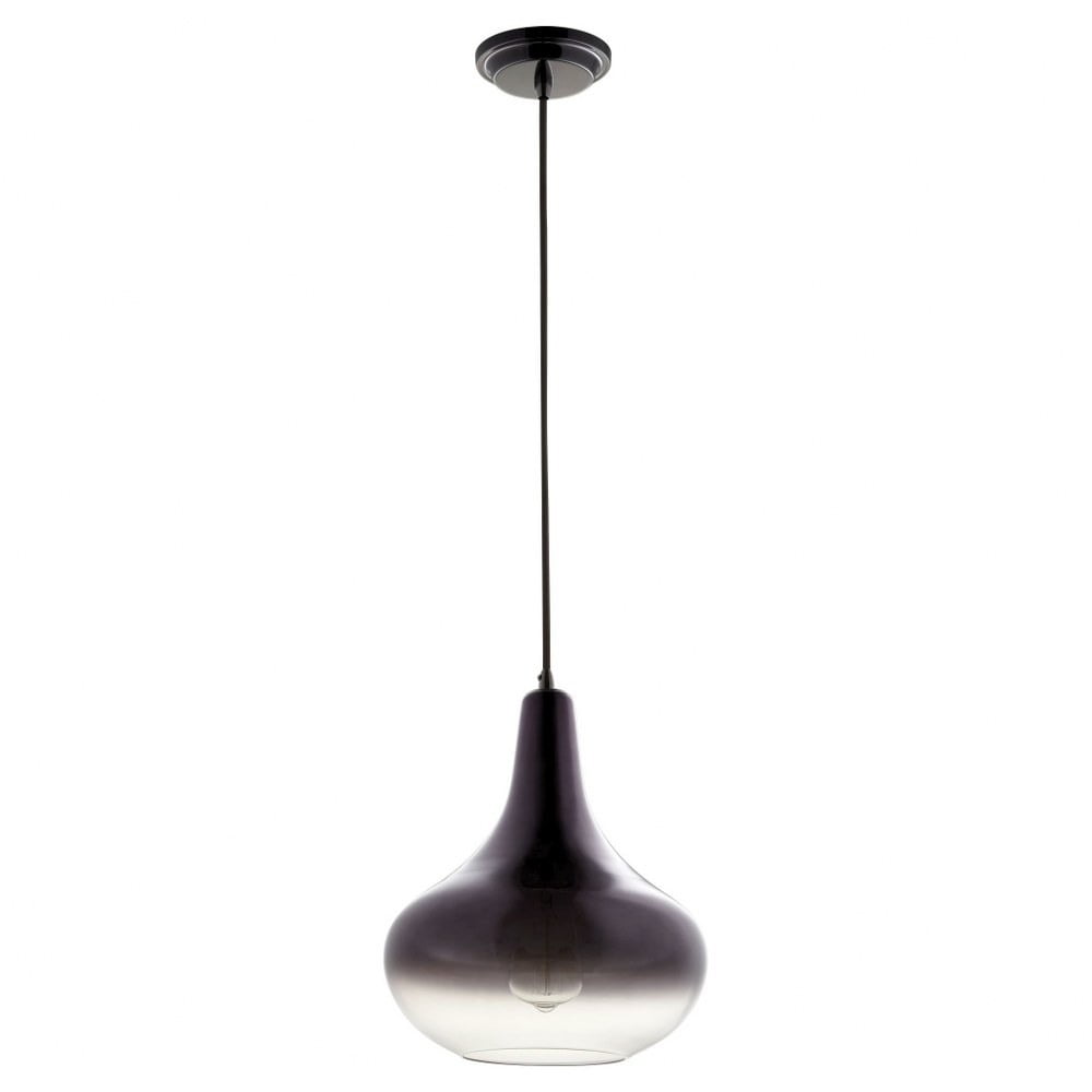 Gunmetal and Coffee Ombre Glass Pendant Light