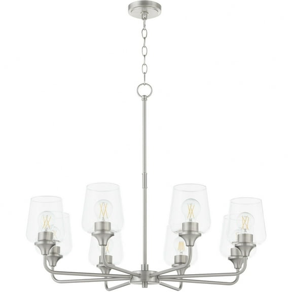 6313-8-65 Quorum Lighting Raymond - 8 Light Chandelier-28 Inches Tall and 32 Inches Wide-Satin Nickel Finish
