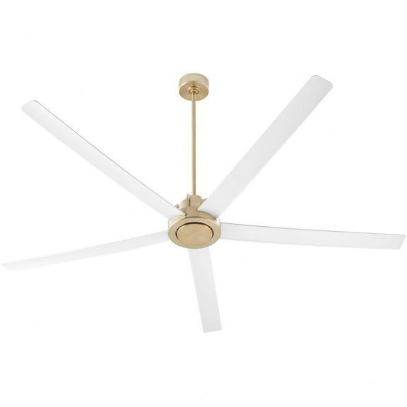80805-808 Quorum Lighting Revel - 5 Blade Ceiling Fan-14.25 Inches Tall and 80 Inches Wide-Aged Brass/Studio White Finish