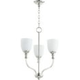 thumbnail image 1 of Quorum Lighting Richmond 3-Light Chandelier, Polished Nickel, 18 Width, 24.5 Height, Glass Material, 1 of 2