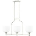thumbnail image 1 of Quorum Lighting Richmond Glass Pendant - 3 Lights, Polished Nickel, 8W x 18H x 38L, 1 of 2