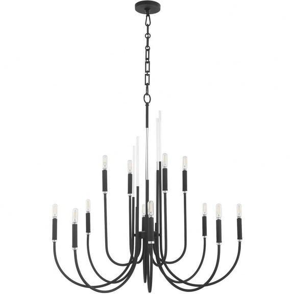 6223-12-69 Quorum Lighting SUMMIT - 12 Light Chandelier In Traditional Style-35 Inches Tall and 34 Inches Wide-Textured Black Finish -Traditional