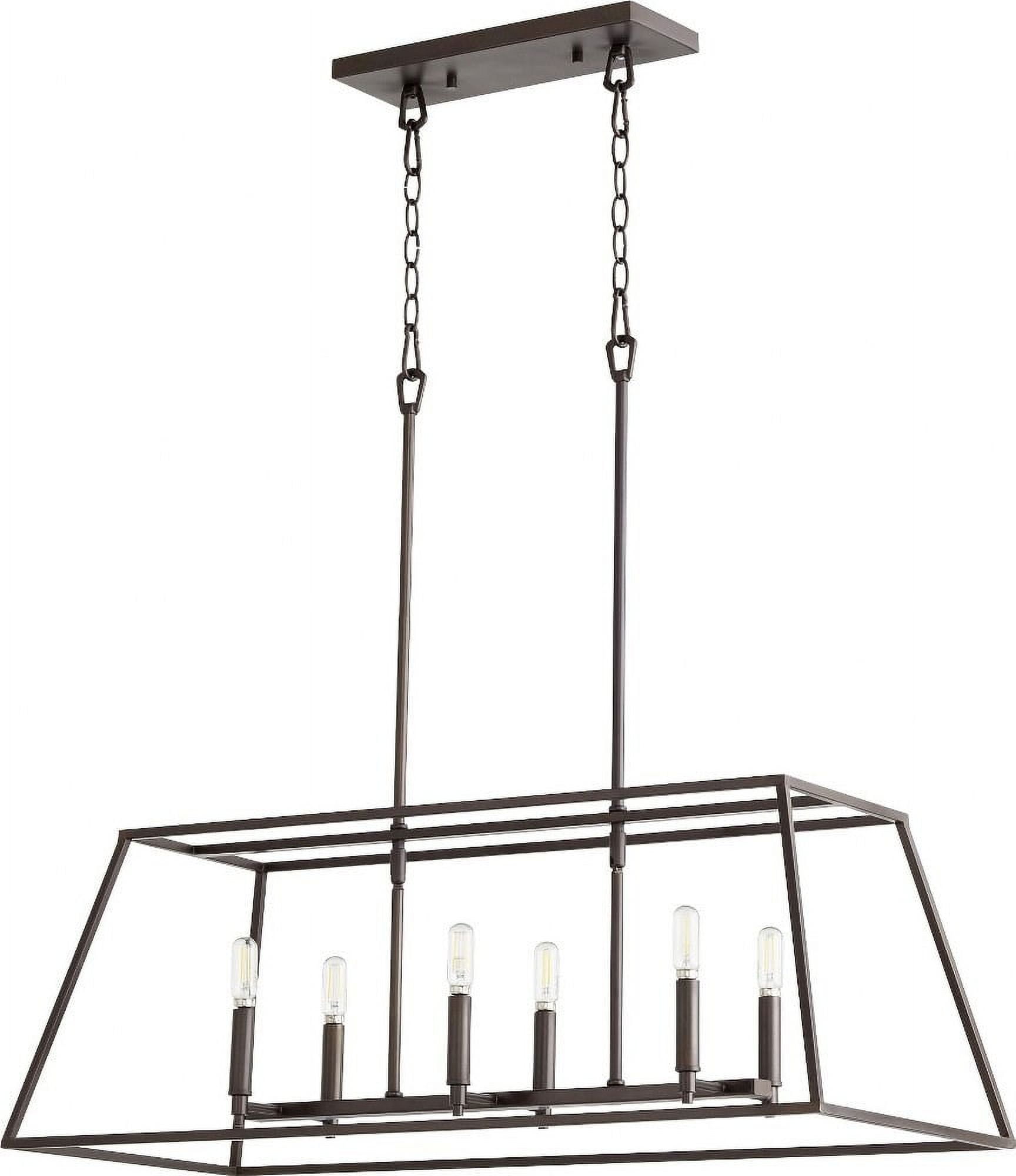 Elegant Oiled Bronze 6-Light Glass Pendant for Indoor/Outdoor Use