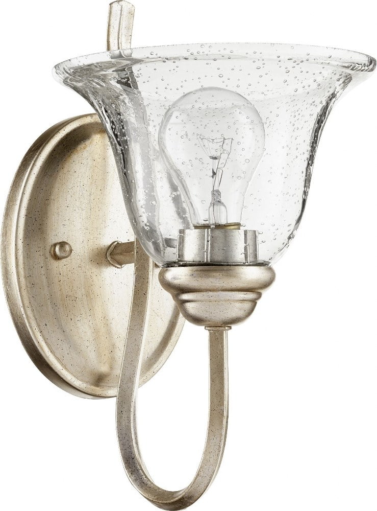 Quotrum Quorum Lighting Spencer Glass Wall Sconce, 1 Light, Aged Silver Leaf ...