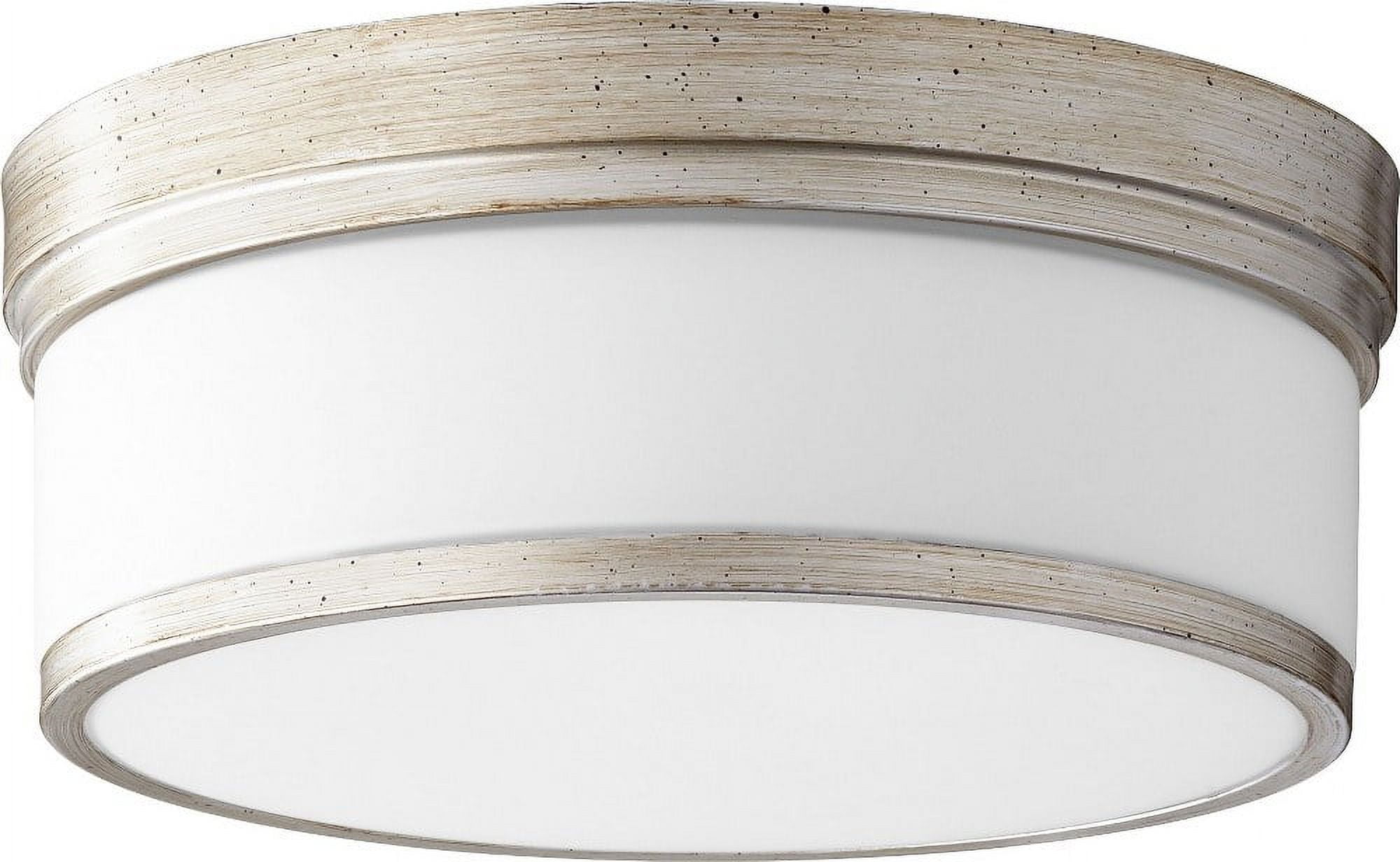 Celeste Aged Silver Leaf 14" LED Flush Mount with Satin Opal Glass
