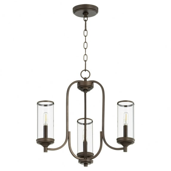 6044-3-86-Quorum Lighting-Collins - 3 Light Chandelier in style - 19 inches wide by 19.25 inches high-Oiled Bronze Finish -Traditional Installation