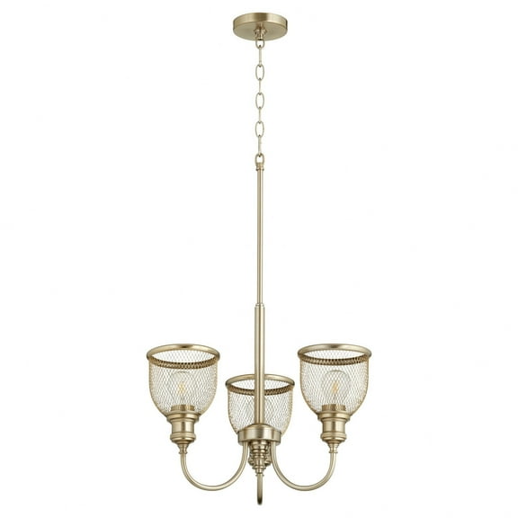 6212-3-80-Quorum Lighting-Omni - 3 Light Convertible Chandelier in Transitional style - 19 inches wide by 15.75 inches high-Aged Brass Finish