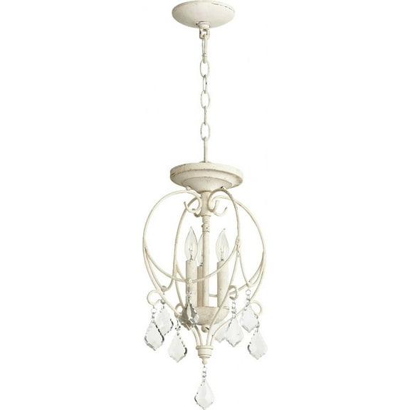 2705-10-70 Quorum Lighting Ariel - Three Light Dual Mount Pendant     -Traditional Installation