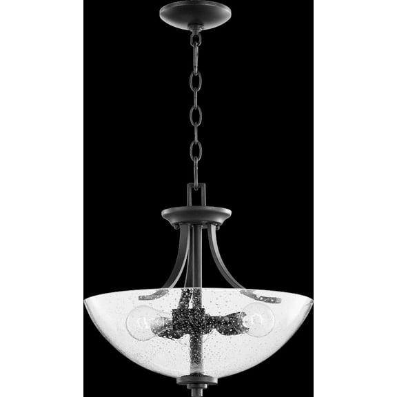 Quorum Lighting Reyes 3-Light Pendant, Noir Finish, 15.5 Width, 15.75 Height