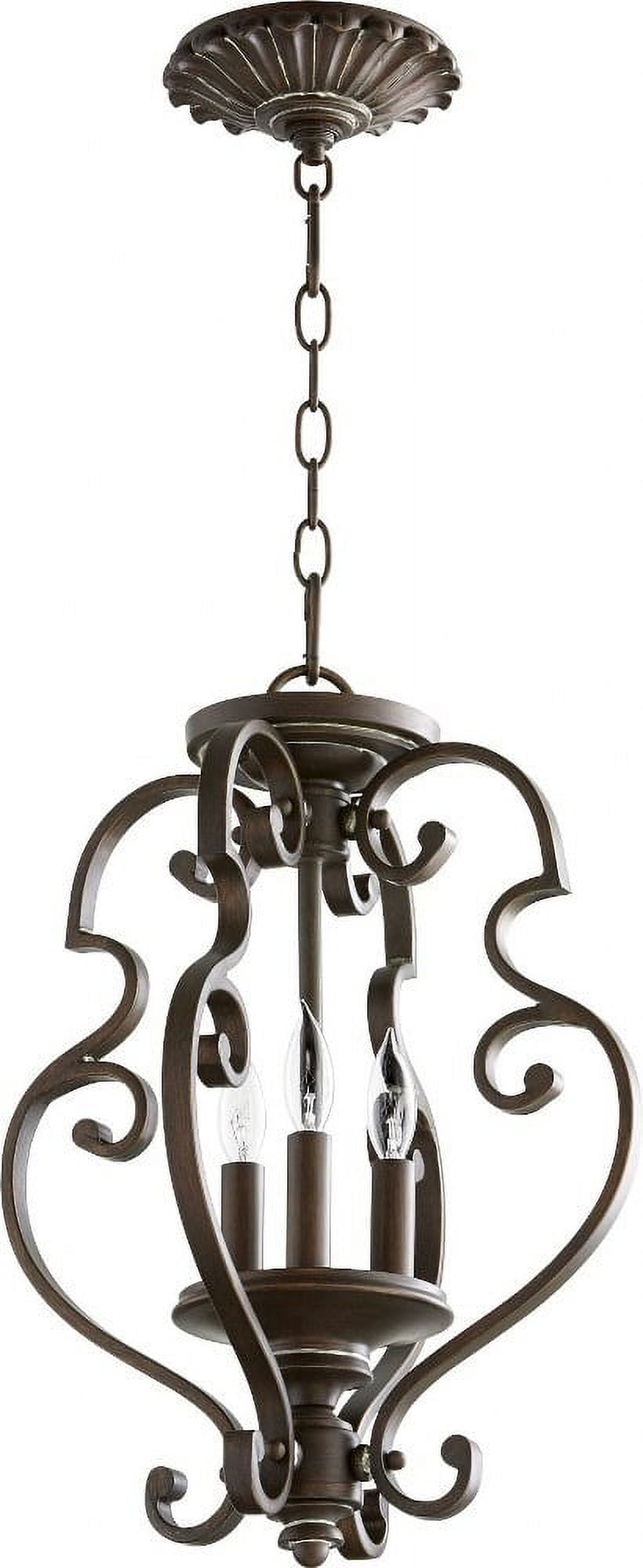 Vintage Copper 3-Light Candelabra Pendant