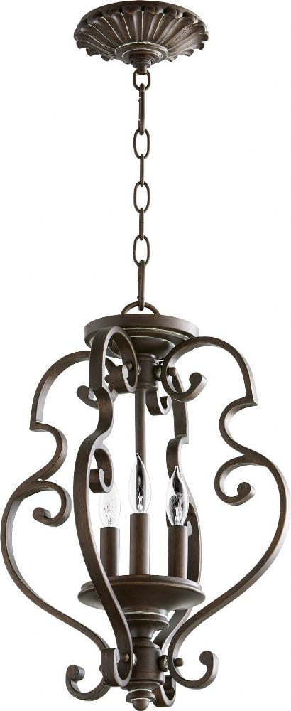 Vintage Copper 3-Light Candelabra Pendant