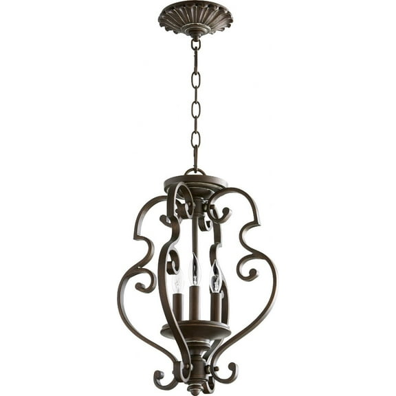2873-13-39-Quorum Lighting-San Miguel - 3 Light Dual Mount Pendant in Transitional style - 13.5 inches wide by 17 inches high-Vintage Copper Finish